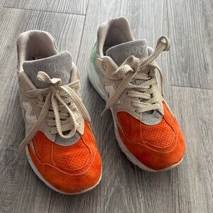 Kith Orange Gray Teal Sneakers fit like a 7 labeled as a 5.5